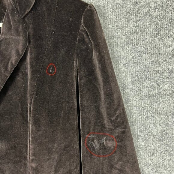 Vintage Sears‎ JR Bazaar Velvet Chocolate Brown Blazer SZ Small - Picture 5 of 9